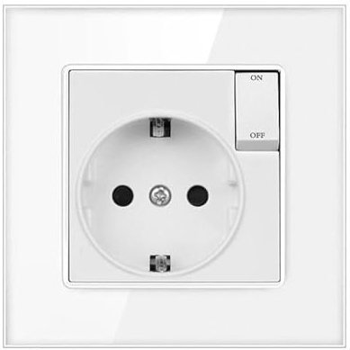 VIVIDRISE Prese Elettriche da Muro, Presa Muro, Presa Incassata con Interruttore a Parete, Meccanismo con Staffa di Montaggio per Cucine Camere Uffici Corridoi (Bianco)
