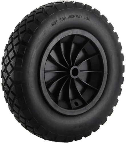 14 Wheelbarrow Wheel PU Puncture Proof Solid 3.50-8 Wheel, Heavy Duty Replacement Tire for Wheelbarrow, Wheelbarrow Wheels Tyre for Garden Trolley Barrow Go Cart | BLACK (14 INCH)