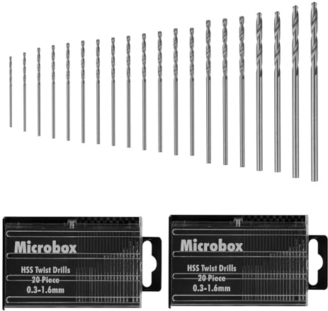 2Set Hss Mini Drill Bit Set, 0.3-1.6mm Small Drill Bits Compatible with Hand Drill, Twist Drill Bits for Precision DIY, Jewelry, Electronics, Model Making, Woodworking and Delicate Repai