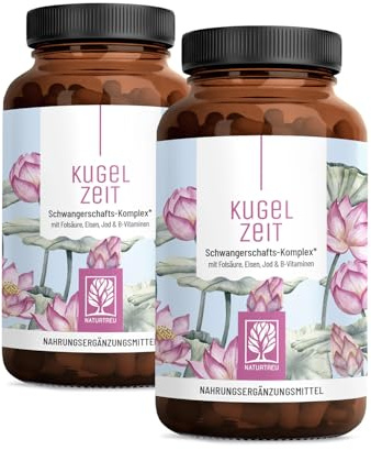 NATURTREU® Schwangerschaftsvitamine Komplex für alle Trimester mit Folsäure | als Folat, Chrom, Eisen, Jod & 7 Vitamine Vegan - Unterstützung in der Schwangerschaft - Vorteilsbundle 2er Paket