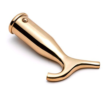 Merriway BH05851 Skylight Window Catch Pole Hook-Polished Brass Fanlight Fensterschnäpper für Dachfenster, poliertes Messing