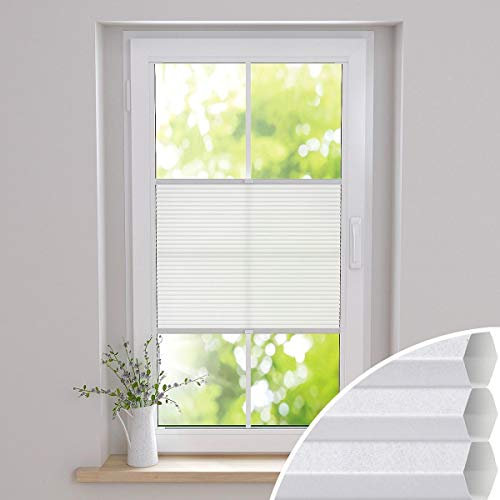 Gardinen21 Duette Wabenplissee nach Maß in der Glasleiste mit Montage | Waben-Plissee mit Bohren im Wunschmaß | Maßgefertigt für Türen & Fenster | Lichtdurchlässig, Sichtschutz und Schallschutz