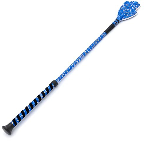Jeffers Equine Glitter Hand Bat – 20 Inch Horse Riding Crop Stick with Black Grip Handle for Equestrian Training, Jumping, Dressage, Barrel, Rodeo, Trail, Tack, Horse Gear - Royal Blue