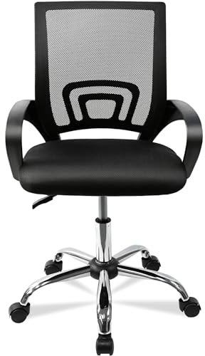 T-LOVENDO.ES - Silla de Oficina o Escritorio Ergonómica con Ruedas y Soporte Lumbar. Juvenil. Altura Regulable