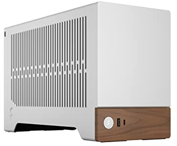 Fractal Design Terra Silver - Äkta valnötsträ - mITX-formfaktor - PCIe 4.0 förlängningskabel - USB Typ-C - Anodiserade aluminiumpaneler