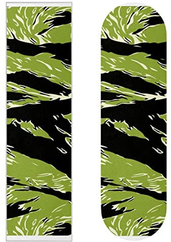 2 x Skateboard-Griptape / Schleifpapier / Longboard-Aufkleber, Camouflage-Grün, für Roller, Deck, Sandpapier
