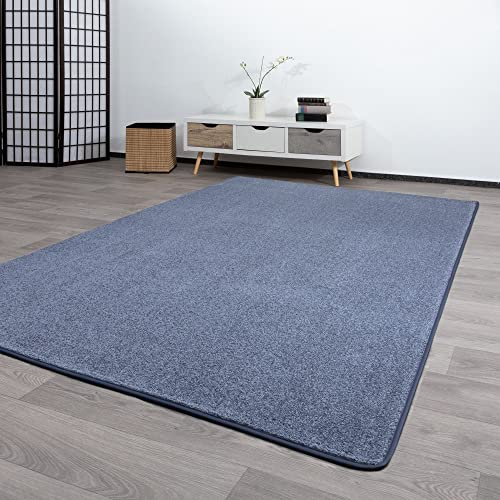 Steffensmeier Kurzflor Teppich Genua | Wohnzimmerteppich | Modern | Strapazierfähig | Anthrazit, Größe: 60x120 cm