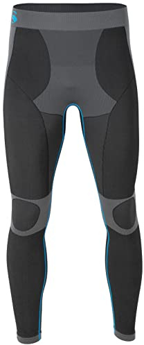 Herr Base Layer sömlösa funktionella underkläder, sport och skidunderkläder, 3/4 funktionella byxor, shorts, lång eller kortärmad skjorta, Gråtoner – långa byxor, L/XL