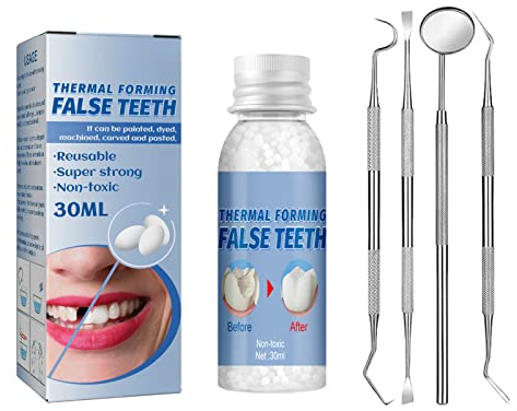 Allony Zahn Reparatur Set, Machen Zahnersatz, Provisorischer Zahnersatz Für Temporäre Wiederherstellung Von Fehlenden Und Gebrochenen Zähnen, Ersatzprothesen