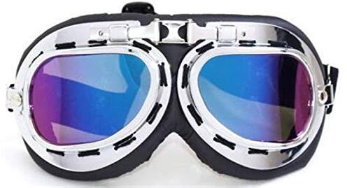 Motorradbrille, Outdoor-Sportbrille, Motorradbrille, Vintage-Anti-UV-Motorrad, Fahrrad, Roller, Pilotenbrille, Helmbrille, Motocross-Helmbrille (Farbe: matt) (Color : Color)