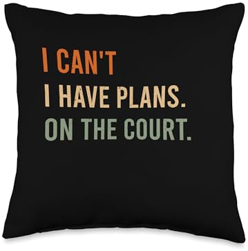 Funny Boomerang Enthusiast Sayings Designs for I Can't. I Have Plans. On The Court. Funny Boomerang Throw Pillow, 16x16, Multicolor