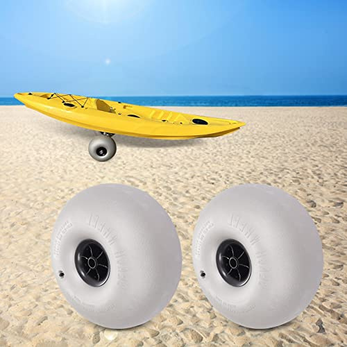 TuBaSaki Beach Balloon Wheels 16 Replacement Sand Tires TPU Cart Tires for Kayak Dolly Canoe Carts Buggy, 2-Pack