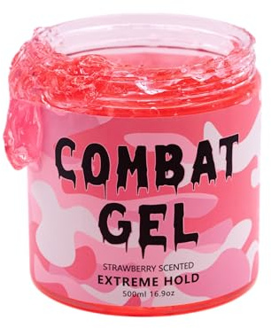 Combat Gel Extreme Hold - Gel para el cabello, sin alcohol, 500 ml, color rosa