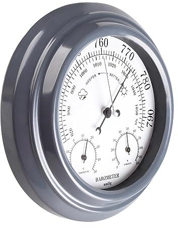 Barometer Thermometer Hygrometer Outdoor Thermometer Large Numbers Moisture Meter for Walls Barometers for The Home Outside Thermometer Large Easy To Read - for Home,Fishing,Boat,Garden, 7.95in/279