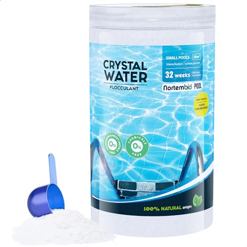 NORTEMBIO Pool Super Konzentriertes Flockungsmittel 32 Wochen | Wasserklärer für kleine Schwimmbecken, Jacuzzis & Whirlpools | Natürliche & effektive Wasserpflege | Poolpflege Herbst