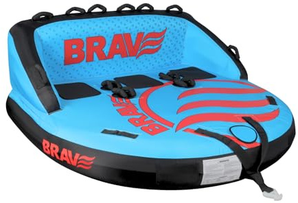 BRAVE SPORTS - Sofá Hinchable de Arrastre con Respaldo para 3 Personas- Funtube Arrastrable de PVC y Nylon - Flotador Remolcable Barco y Moto Acuática - 16 Asas-190x180x90 cm - Diseñado en España