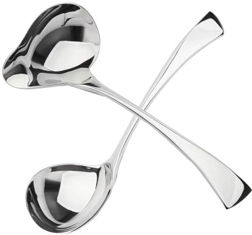 Acbmveen 2Pcs Small Ladle, Sauce Ladle, Sauce Ladle with Pouring Spout, Stainless Steel Mini Ladle, Dishwasher Safe Easy to Use