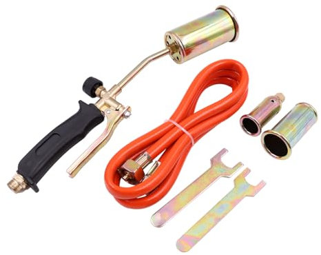 POFET Kit bruciatore da tetto in feltro, torcia a gas a braccio lungo, bruciatore di erba, fiamma di propano tubo da 2 m, torcia a gas