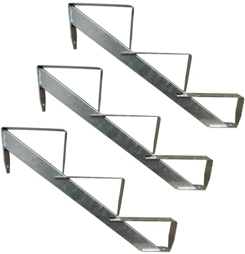 3 x trappstolpar trätrappor trappstång trappram 3 steg höjd 53 cm galvaniserad