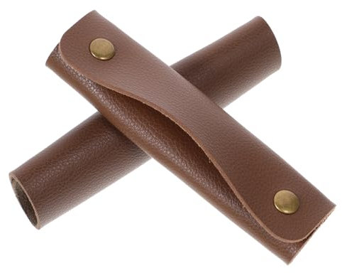 LIFKOME 4stücke Koffergriffhülle Aus Pu-Leder Griffabdeckungen Für Reisetaschen Gepäckgriff-Wraps Mit Knopfverschluss Handschutz Und Gepäckdekoration Geeignet Für Koffer Und Segeltuchtasch