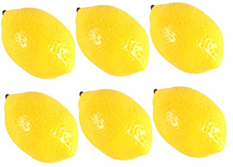 Garneck Realistische Künstliche Zitrone 6er-Pack PVC-miniaturobst Für Tischdekoration Foto-Requisiten Und Haushaltsbedarf