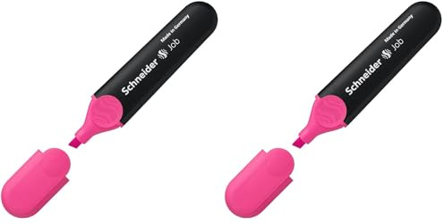 Schneider Schreibgeräte Textmarker Job, nachfüllbar, rosa, 1 Stück (2er Pack)