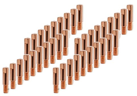 STAHLWERK Stromdüsen M6x25 in 1,0 mm, 40 Stück für MIG/MAG-Schweißbrenner | Kontaktdüsen und Verschleißteile für AK15, MB15, AK14 und MB14, Schweißzubehör für Schweißbrenner