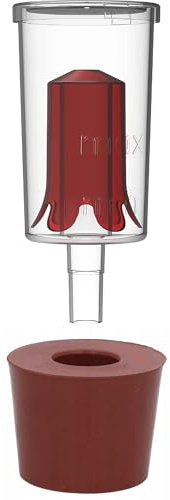 Gärspund +Stopfen Gärverschluss Gummistopfen Stopfen Konisch Stecker Stöpsel Korken Gummistopper für Gärballon Steckdichtstopfen Gäraufsatz Gärröhrchen für Weinballon (44/35mm Stopfen + Gärrohr)