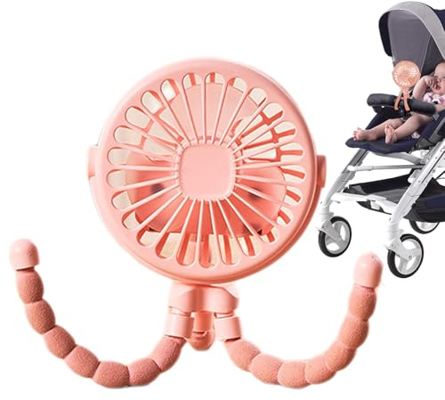 Toddler Stroller Fan | Pram Fan Clip on Stroller, Battery Powered Car Seats Clip-on Ultra Quiet 3 Speed 360° Rotatable Personal USB Desk Car/Stroller/Bike/Camping/BBQ/Gym