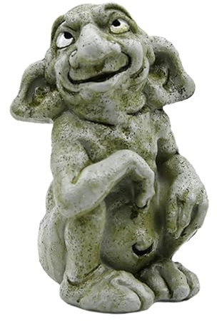 Acxico 1pc Gothic Gargoyle Sculpture - Resin Troll Statue, Stone-Like Appearance, Home & Garden Decor Ornament, Ideal for Halloween & Festivals, Suitable for Outdoor Garden & Indoor Display