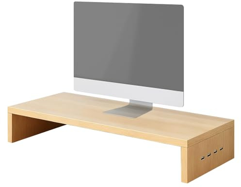 Dubbulon Support Surélevateur Pour Écran - Tablette De Ventilation Surélevée | Rangement Sureau pour Ordinateur Portable et Station de Travail - pour écran imprimante fournitures accessoires clavier