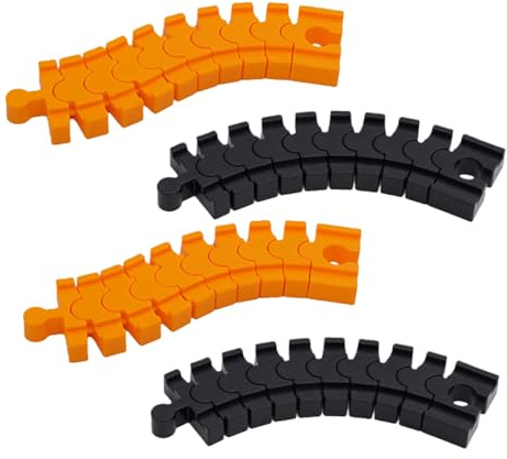 VINZOR BRIO Kompatibles Schienen Set mit 4 Flexschienen, Farbiges Holzeisenbahn Zubehör für Kinder, Robustes Holzschienen Erweiterungsset, Ideal als Geschenk für Jungen und Mädchen Ab 2 Jahre
