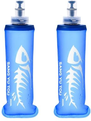 Giwoatln 2pcs Gourde Souple, 250/500ml Flasque Running Sans BPA | Pliable Flasque Running GourdeFlasque Souple Sport Bouteille D'eauSouple Poche Hydratation Réservoir D'Eau Flacon Pour Sports