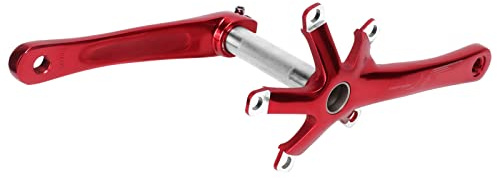 Domary Fahrrad-Kurbelarm, Aluminiumlegierung, 130 Mm BCD, Hohle Tretlager-Kurbelgarnitur für Zusammenklappbare Rennräder, Leichte, Langlebige Hochleistungs-Kurbelgarnitur (Rot)