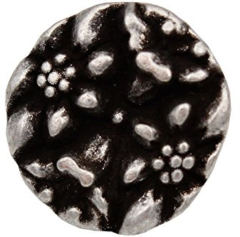 silber matt geschwärzt Knöpfe Metall Blume Edelweiss Enzian Dirndl Trachten made in Germany, 17mm (6 Stück)