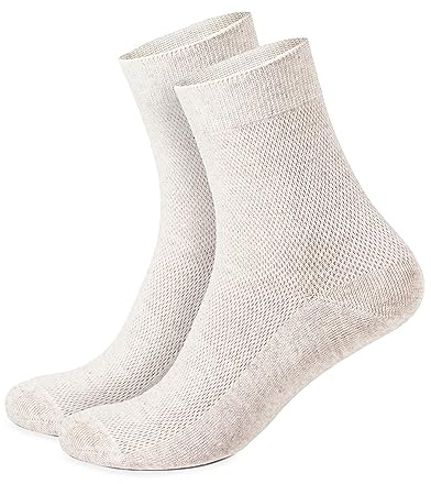 FlaxSox Chaussettes fines et respirantes en lin bio pour femmes, lot de 3 paires (Small)