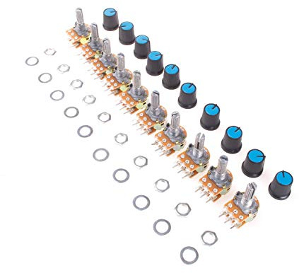 ANGEEK 10 stücke WH148 B50K Dual-Stereo-6-Pin-Potentiometer mit Muttern Und Scheiben
