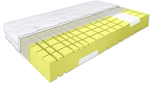 Matratzen Perfekt 9-Zonen Kaltschaummatratze Terra Med Visco 90 x 200 cm – mit Visco-Schulterzone und Memory-Foam hohes Raumgewicht Tencel Bezug Härtegrad H4 Höhe 24 cm