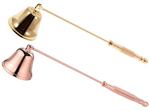 Schneespitze 2 Stück Edelstahl Kerzenlöscher Kerze Werkzeug,Edelstahl Kerze Werkzeug Kerze Abdeckung Werkzeug um Sicher Kerzen auszulöschen,Gold, Roségold