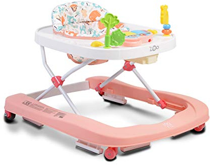 Moni Zoo 2-in-1-Spielcenter, schwenkbare Räder vorne, hohe Rückenlehne, Farbe: Rosa