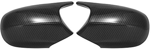 X AUTOHAUX Pair Exterior Rear View Mirror Housing Door Wing Mirror Cover Cap Carbon Fiber Pattern M3 Style for BMW 3 Series E90 E91 E92 E93 Facelifted 2008-2011