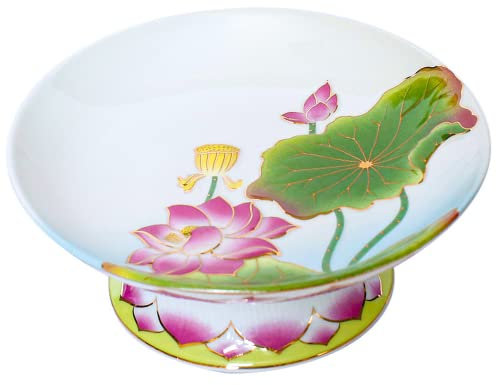 XIALON Coupelle à fruits en céramique de 17,8 cm - Décoration bouddhiste