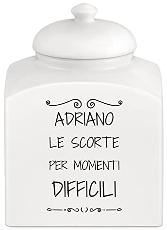 Maverton Barattolo in ceramica, stampa personalizzata | Contenitore per biscotti 3 L, organizer cucina ceramica, barattolo per merendine, pensiero originale per uomo, le scorte