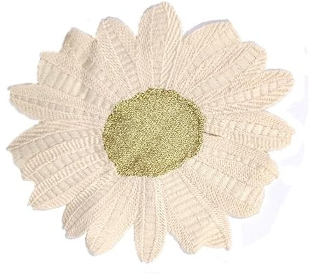 4 Stück Spitze Runde Gestickte Tischläufer,Handarbeit Geklöppelt Chrysantheme Spitze Tischläufer Untersetzer Häkeln Spitzendeckchen Platzdeckchen Tischdecke für Küche,Party,Hochzeit 18 * 19cm-Beige