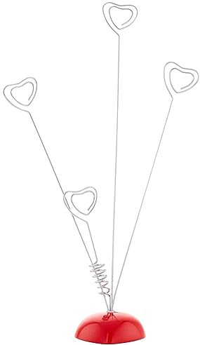GORGECRAFT 250MM Arbre Généalogique Porte-Cadre Photo Place Porte-Cartes Porte-Numéro de Table en Forme de Coeur Clip Photo Note Menu Trombones 4 Branches en Métal Spirale Table Nom Cartes Stands