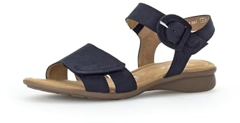 Gabor Damen Riemchensandalen, Frauen Sandalen,Moderate Mehrweite (G),bequem,flach,Sommerschuhe,Freizeitschuhe,offene Schuhe,Blue,39 EU / 6 UK