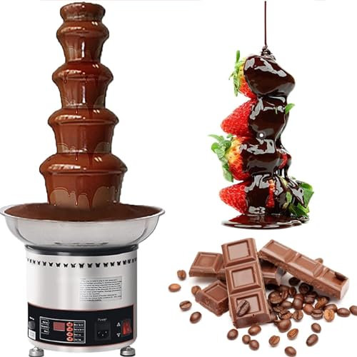 DPQYJPP Fuente de Chocolate Caliente de Acero Inoxidable, Derretir Chocolate para Fuente de Fondue, Máquina eléctrica para derretir Chocolate, para Fiesta de cumpleaños Celebración de Bodas,5Tier
