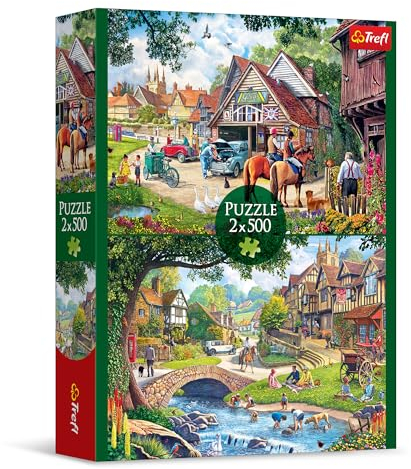 Trefl - Pussel 2-i-1: Det idylliska livet - 2 x 500 delar - set av två pusselspel, DIY, kreativ underhållning, för vuxna och barn från 10 år