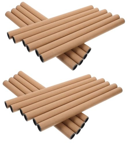Lurrose 20stücke Papprohre Für Versand Aufbewahrung Von Postern Kunstwerken Und Dokumenten Robustes Kraftpapier Wiederverwendbare Versandröhren