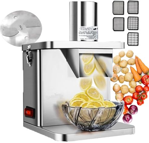 FLNOZAMZ Electric Vegetable Fruit Chopper | Electric Grating Slicing Cooking Tools | Commercial Dicing Machine Veggies Cutter | 250W |
